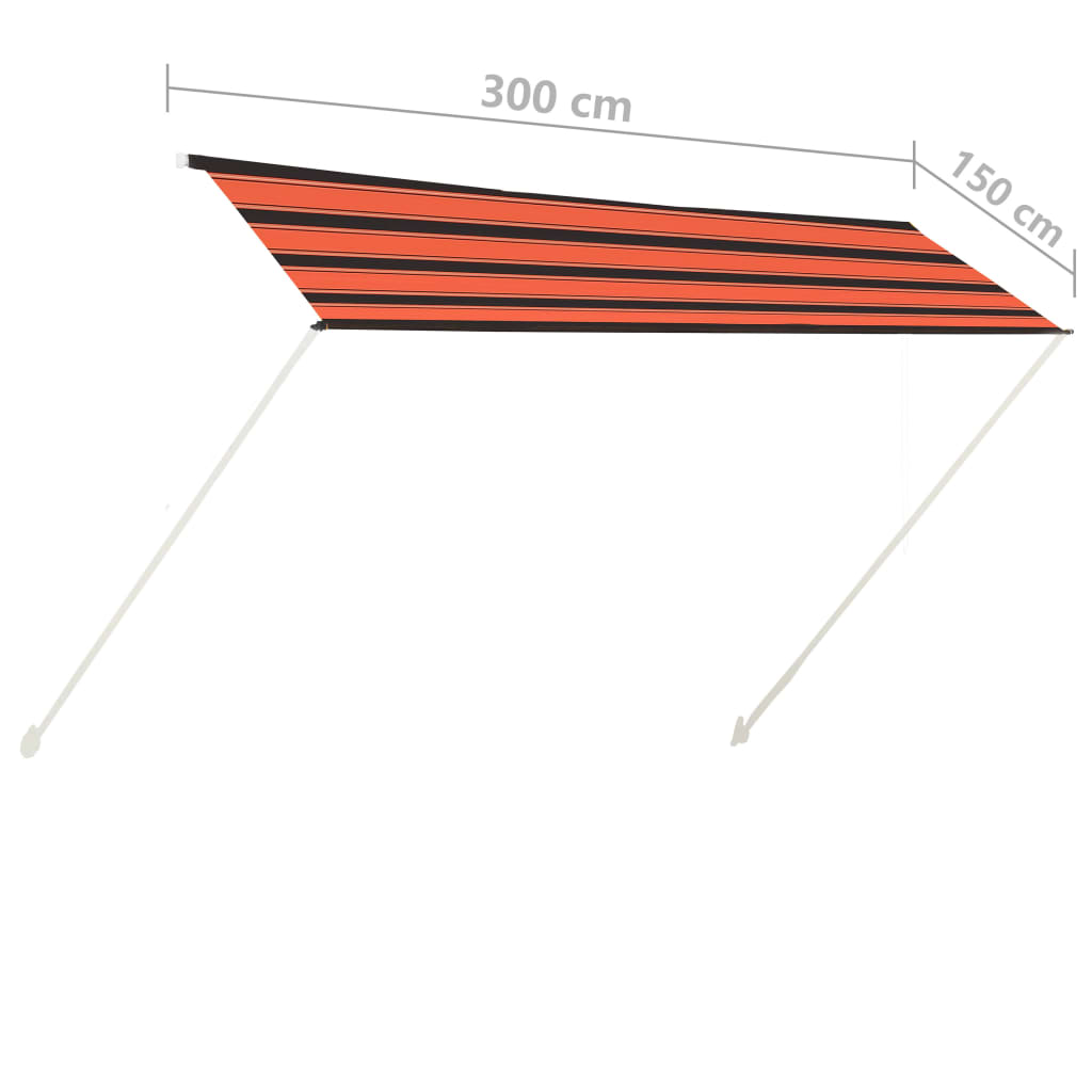 Einziehbare Markise 300x150 cm orange und braun