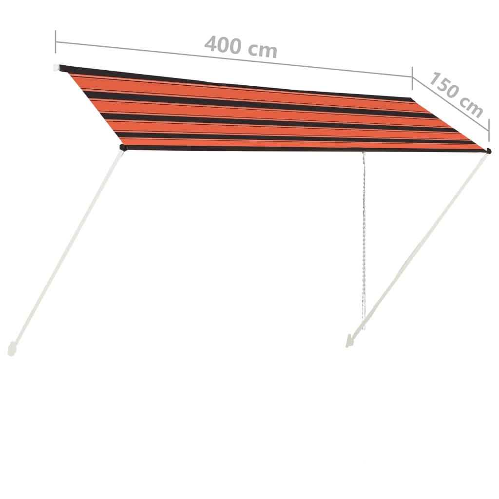 Einziehbare Markise 400x150 cm orange und braun