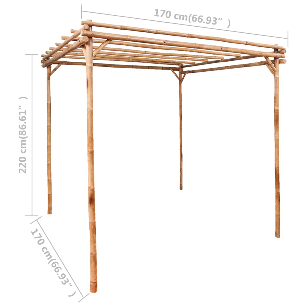 Pergola bambu 170x170x220 cm