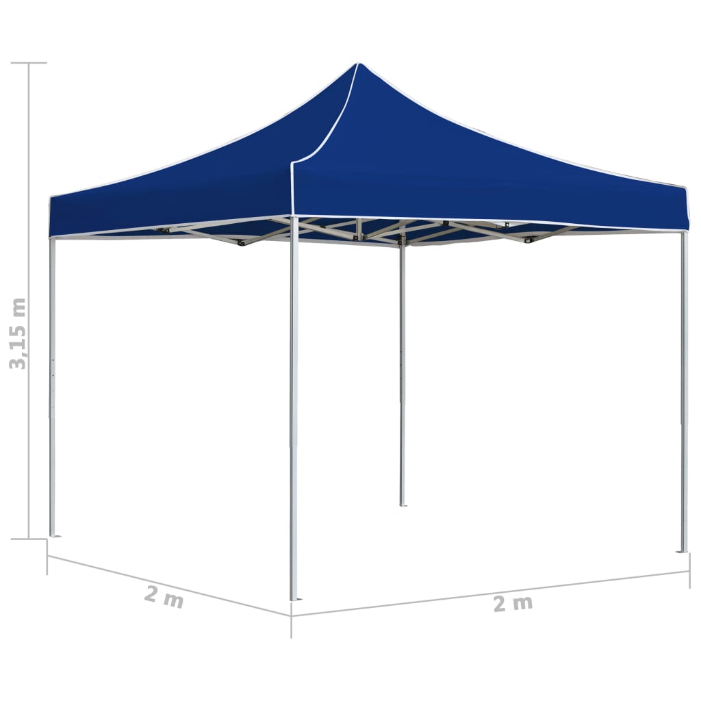 Zusammenklappbares Partyzelt Aluminium 2x2 m blau