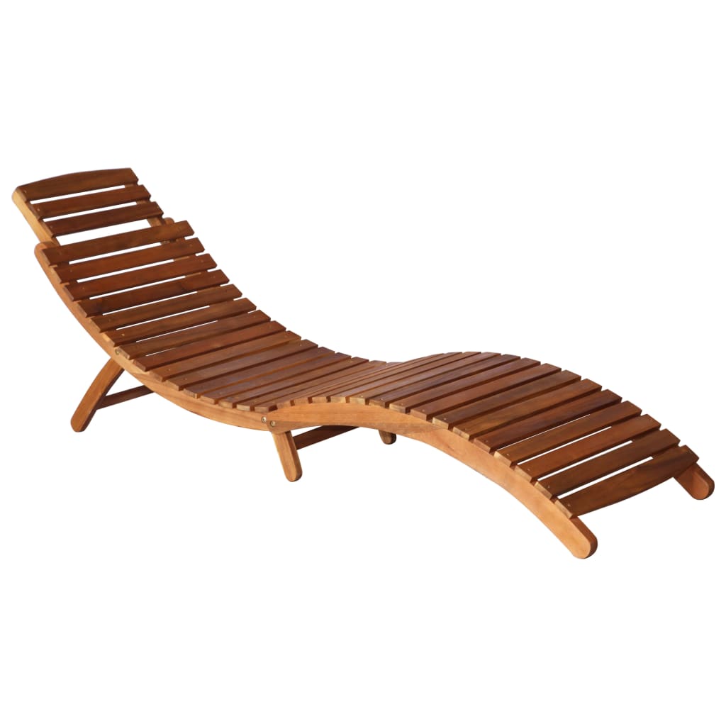 3-piece sun lounger and tea table solid acacia wood