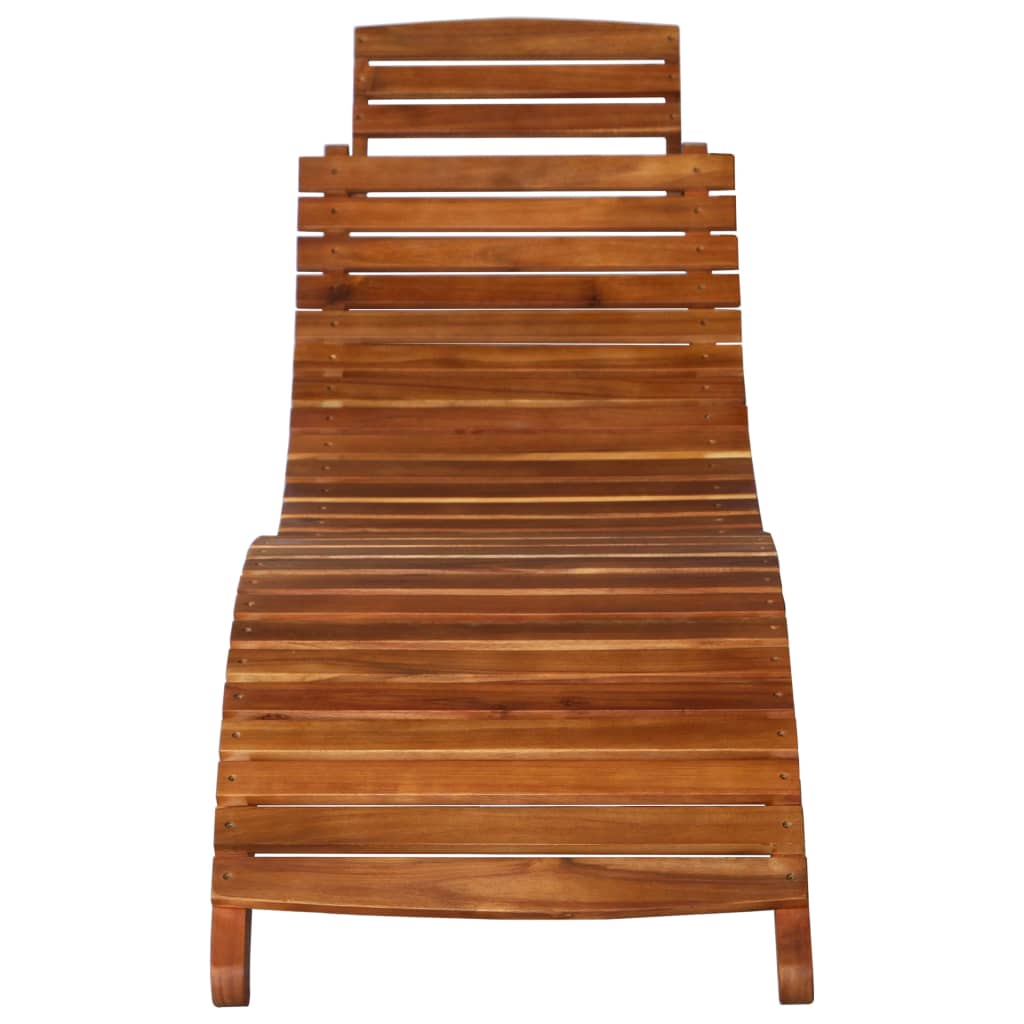 3-piece sun lounger and tea table solid acacia wood