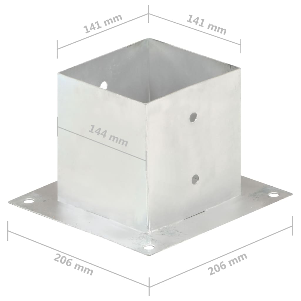 Aitatolpan jalat 4 kpl galvanoitua metallia 141 mm