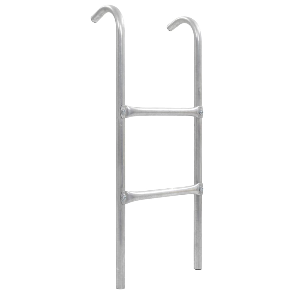 2-step trampoline ladder steel silver 72 cm