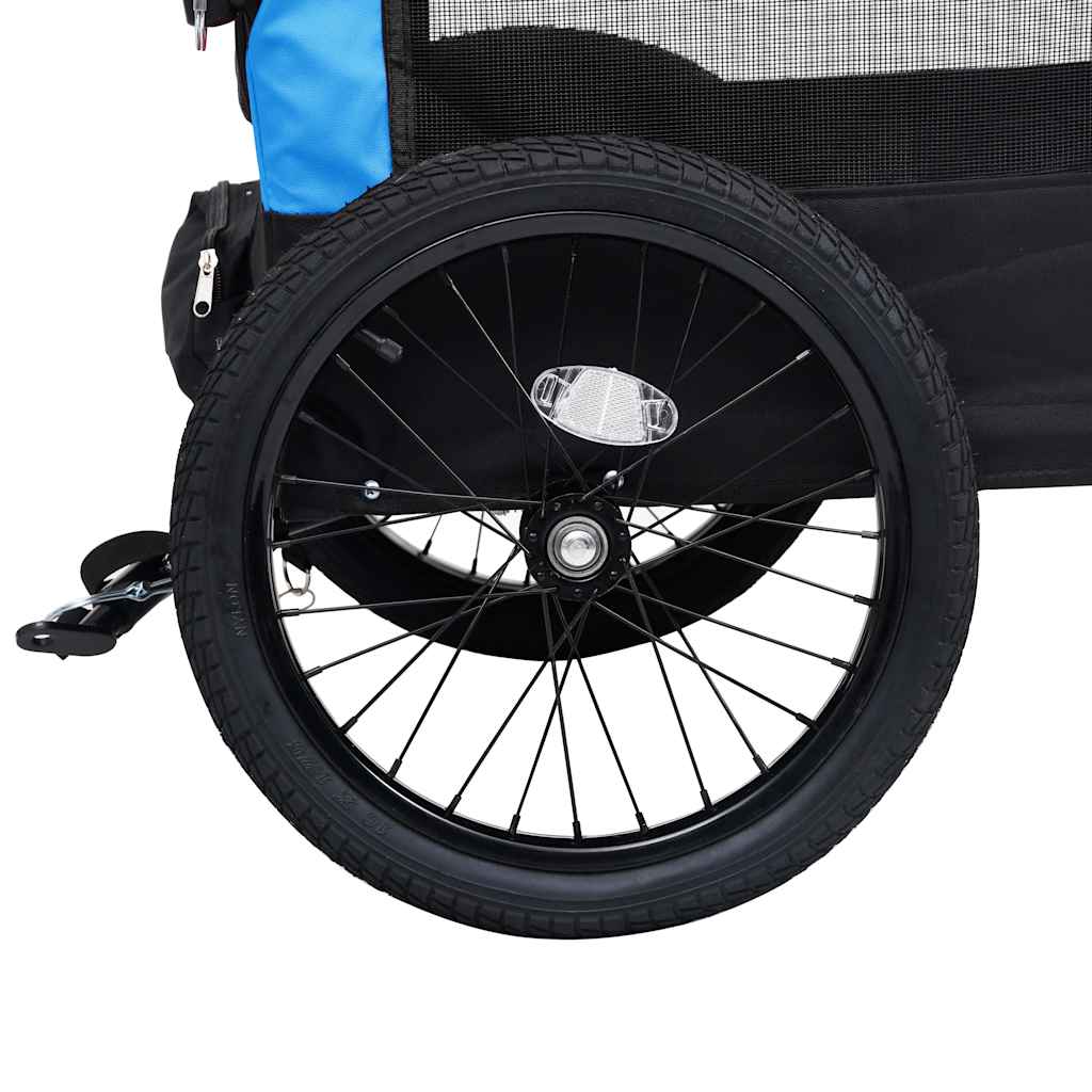 2-in-1 pet bike trailer/stroller blue and black