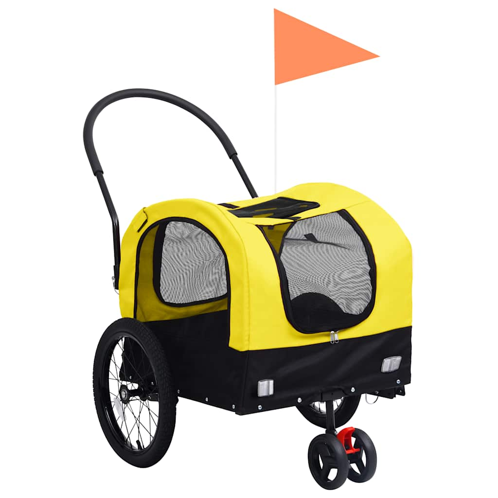 2-in-1 pet cart for bike/jogger yellow and black