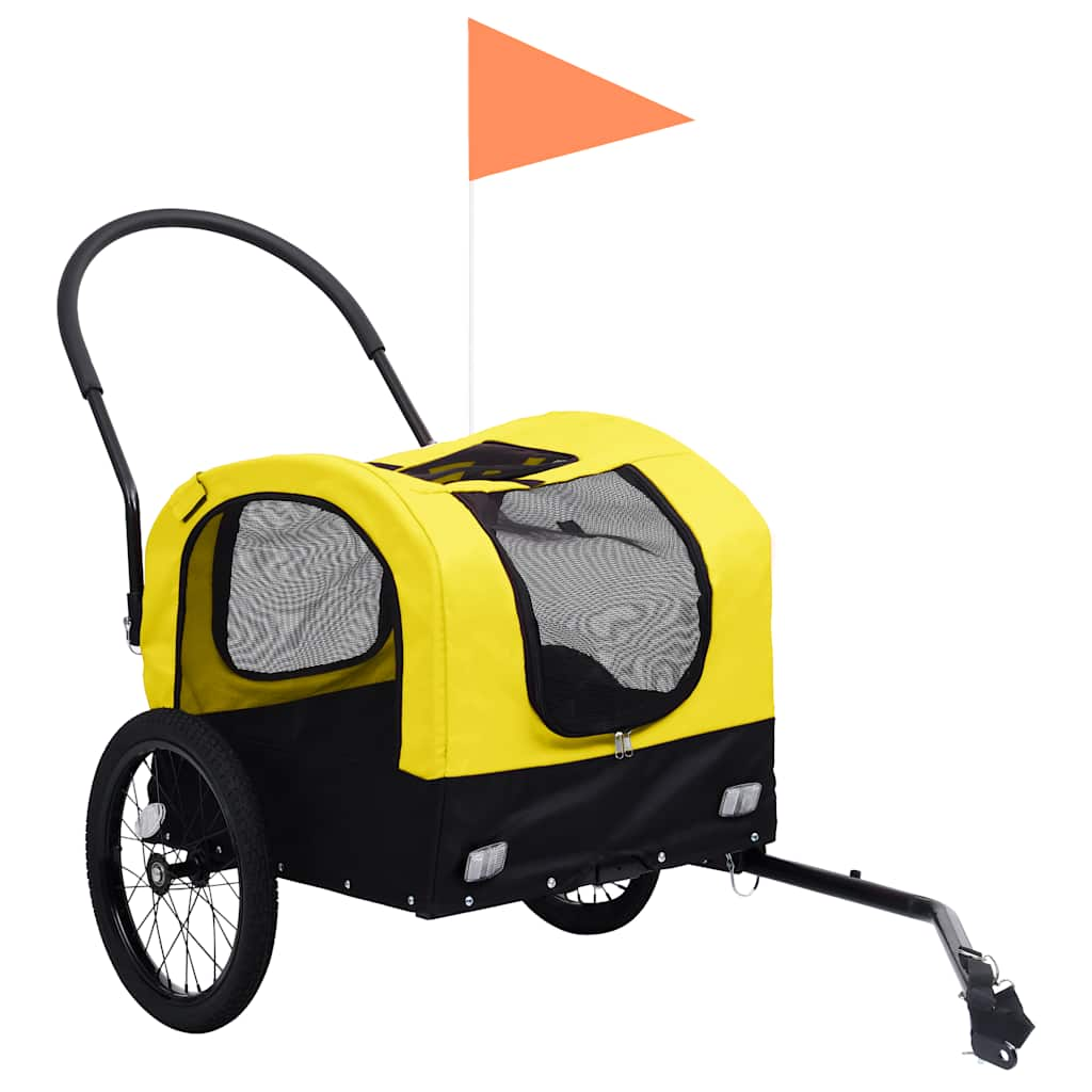 2-in-1 pet cart for bike/jogger yellow and black