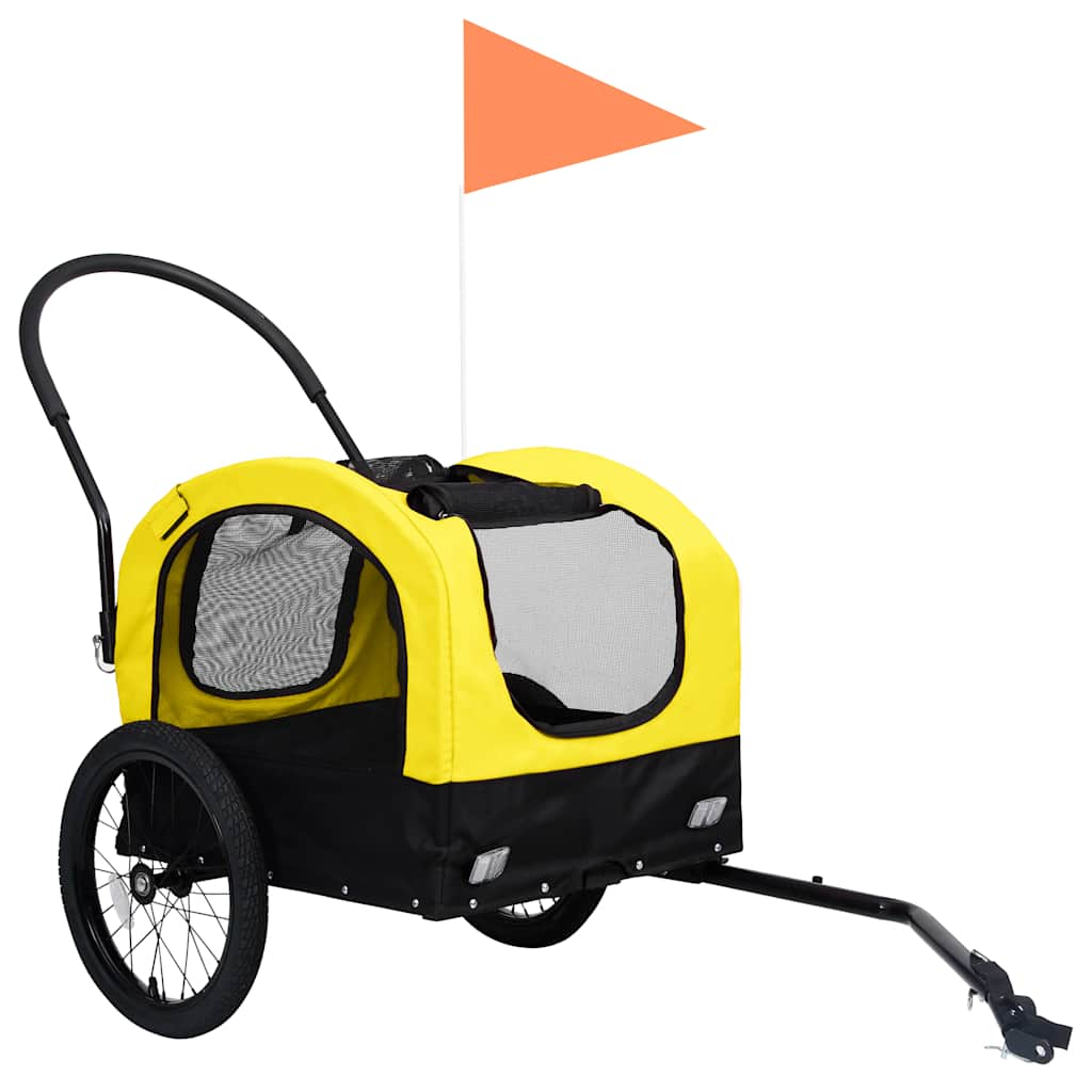 2-in-1 pet cart for bike/jogger yellow and black