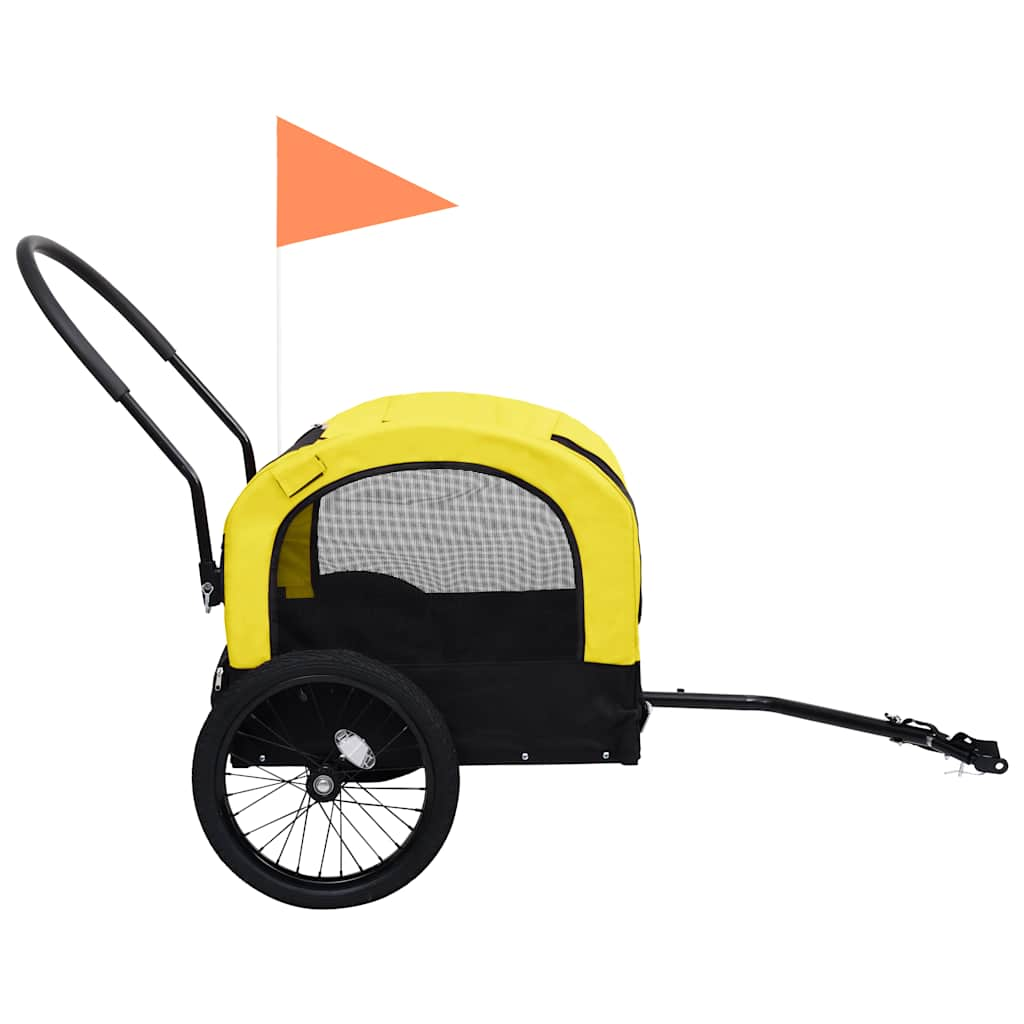 2-in-1 pet cart for bike/jogger yellow and black