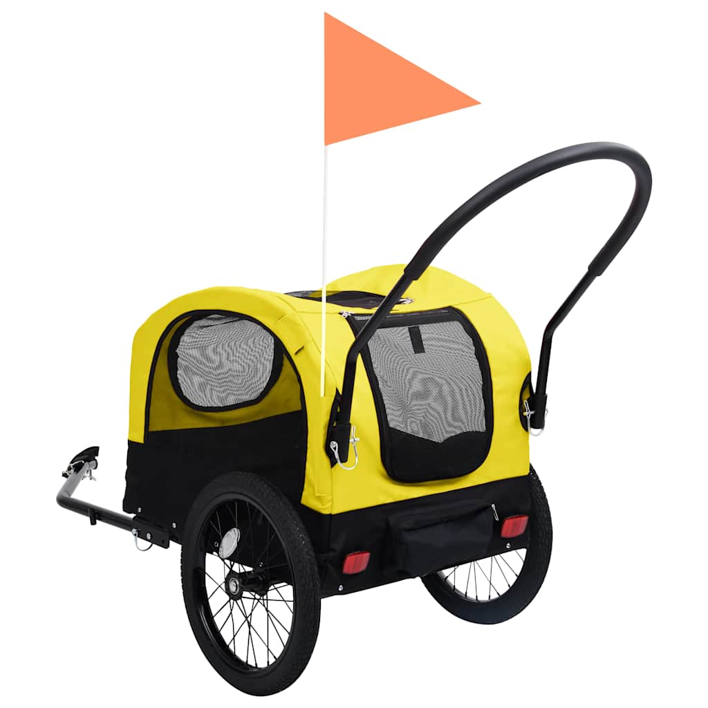 2-in-1 pet cart for bike/jogger yellow and black