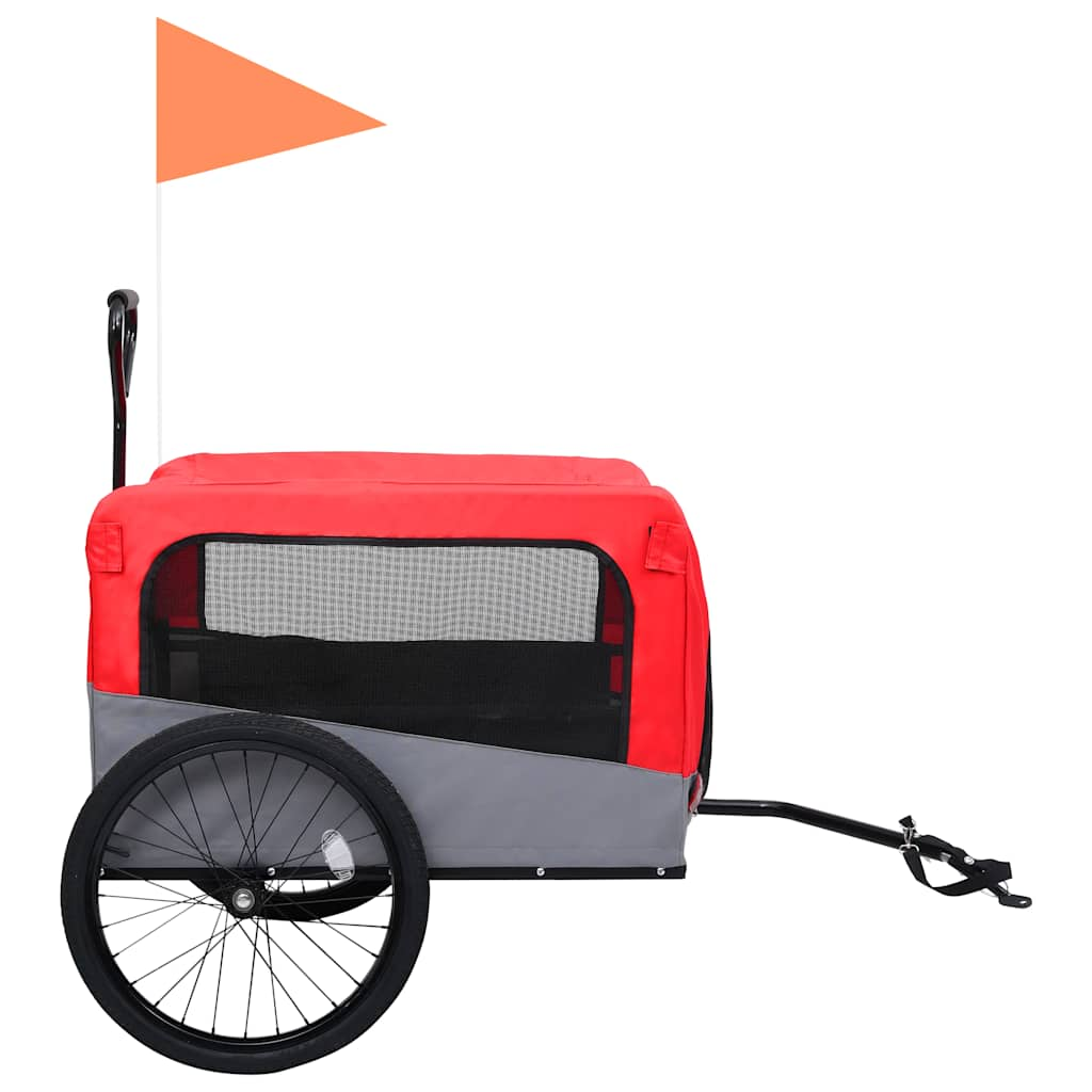 2-in-1 pet cart for bike/jogger red and gray