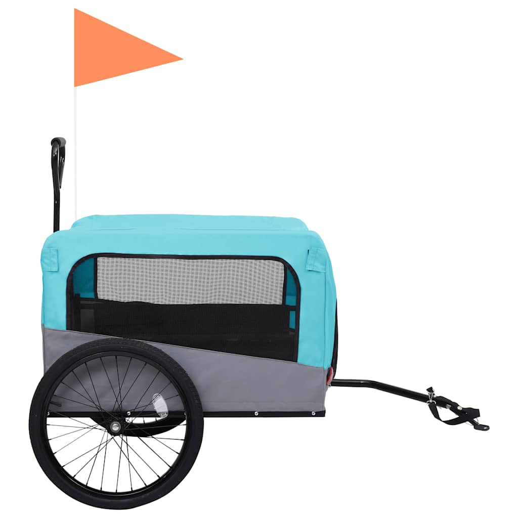 2-in-1 pet cart for bike/jogger blue and gray