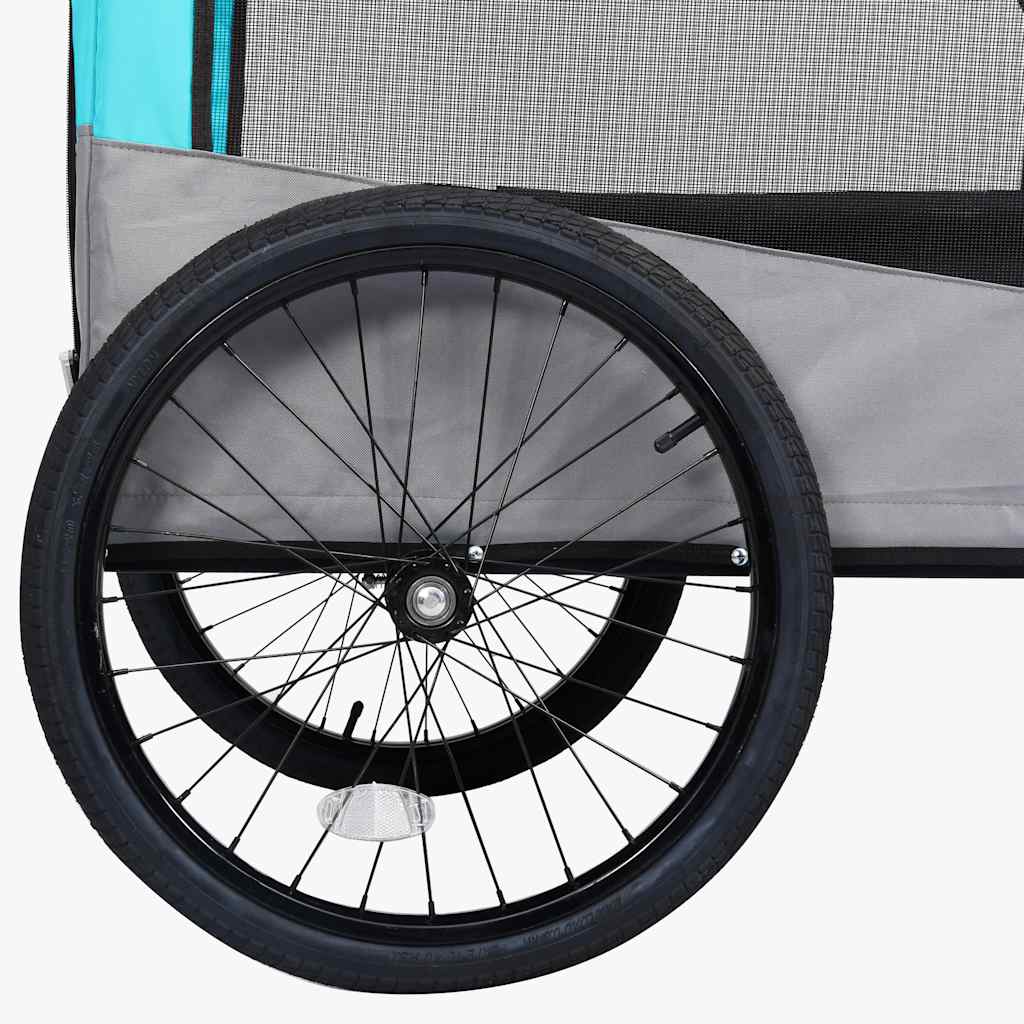 2-in-1 pet cart for bike/jogger blue and gray