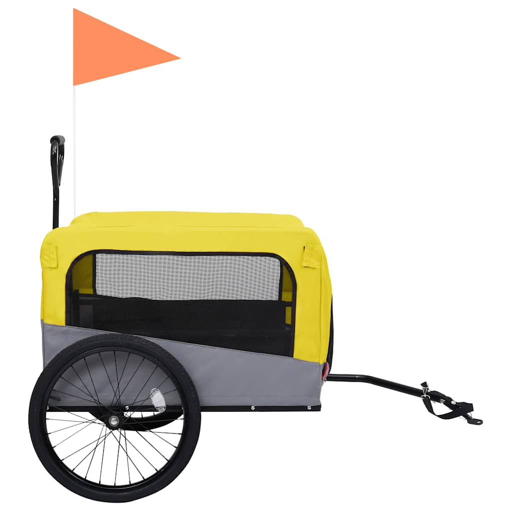 2-in-1 pet cart for bike/jogger yellow and gray