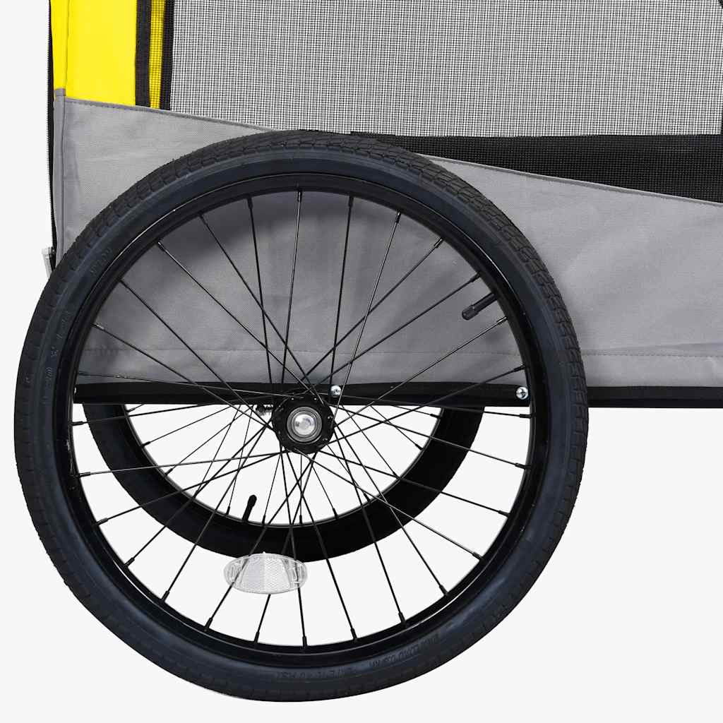 2-in-1 pet cart for bike/jogger yellow and gray