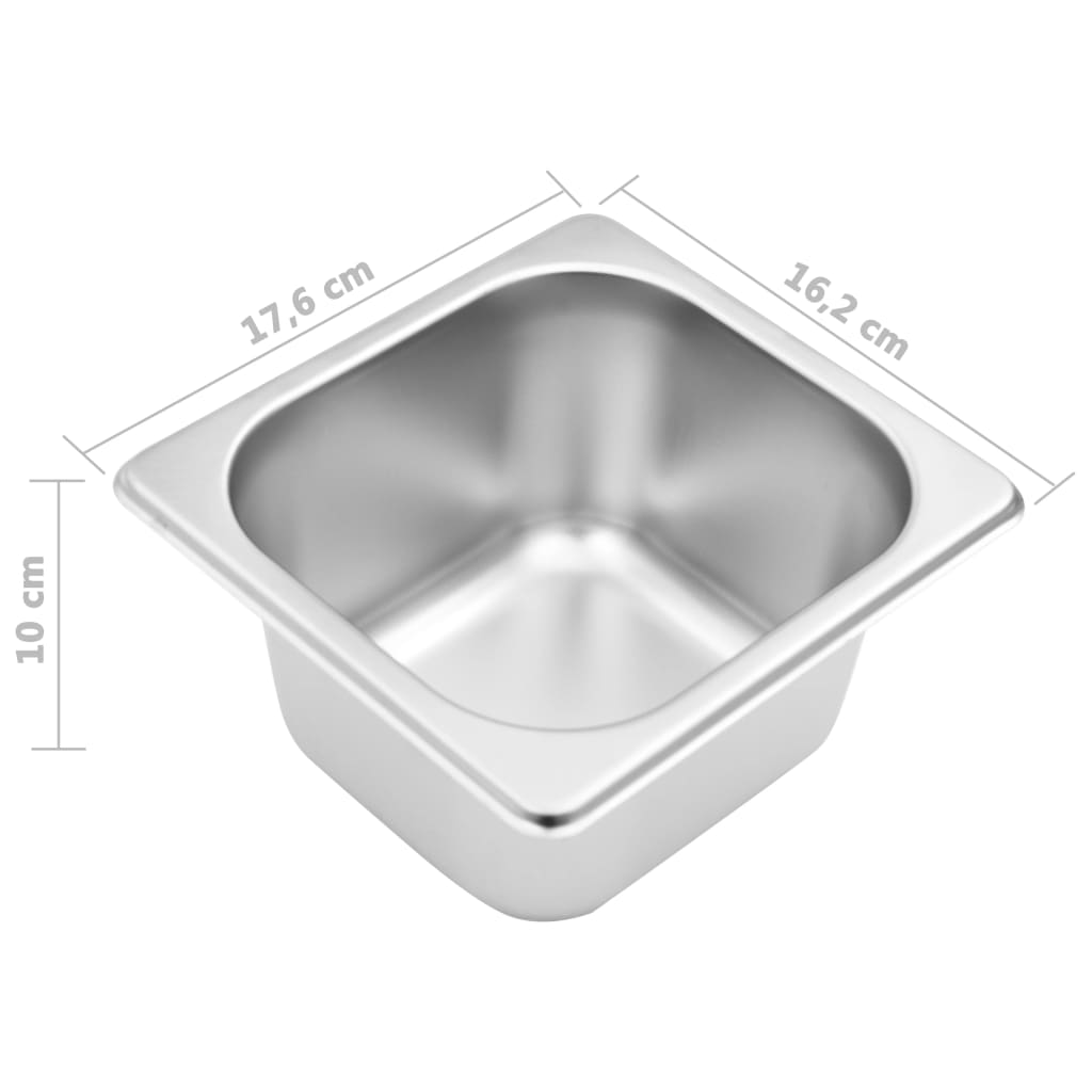 Ruokavuokateline 3 kpl GN 1/6 ruostumaton teräs