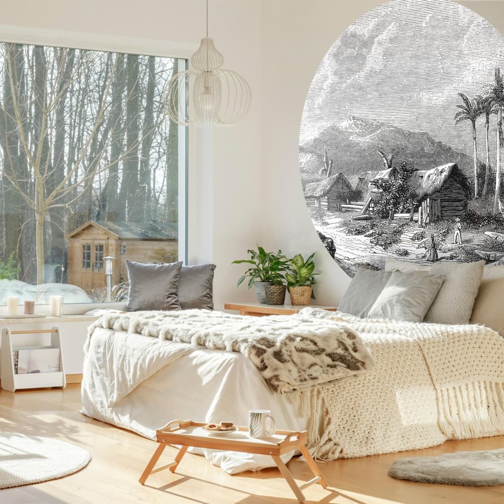 WallArt Tapetti ympyrä Landscape of Guadeloupe 190 cm