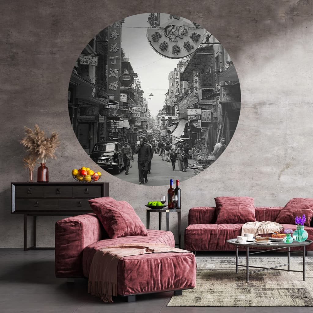 WallArt Tapetenkreis Hong Kong the Old Days 190 cm