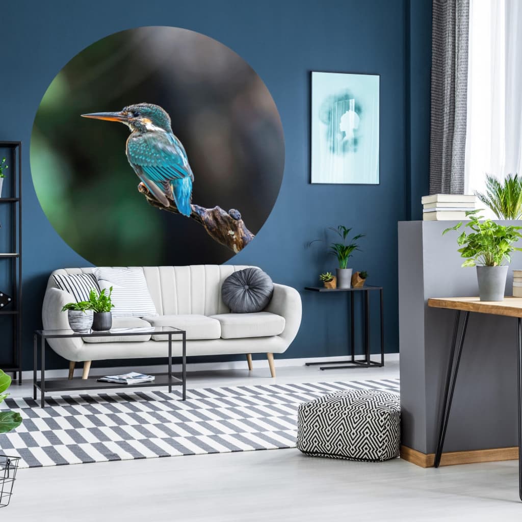 WallArt Tapetti ympyrä The Kingfisher 142,5 cm