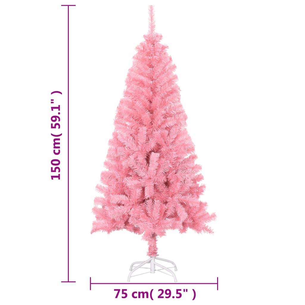 Tekojoulukuusi jalustalla pinkki 150 cm PVC