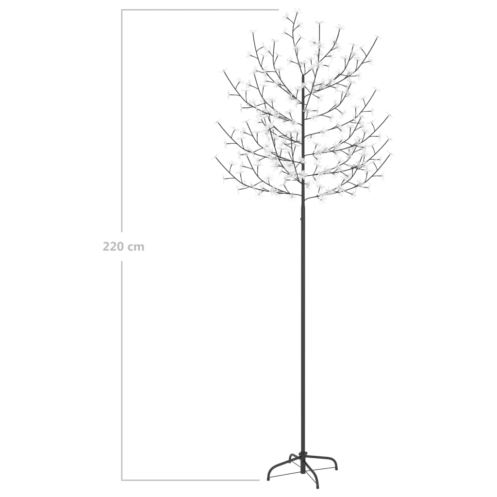 Joulukuusi 220 lämpimän valkoista LED-valoa kirsikankukka 220cm