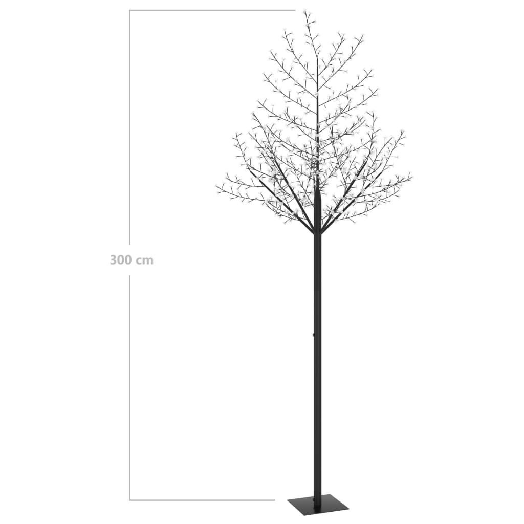 Joulukuusi 600 sinistä LED-valoa kirsikankukka 300 cm