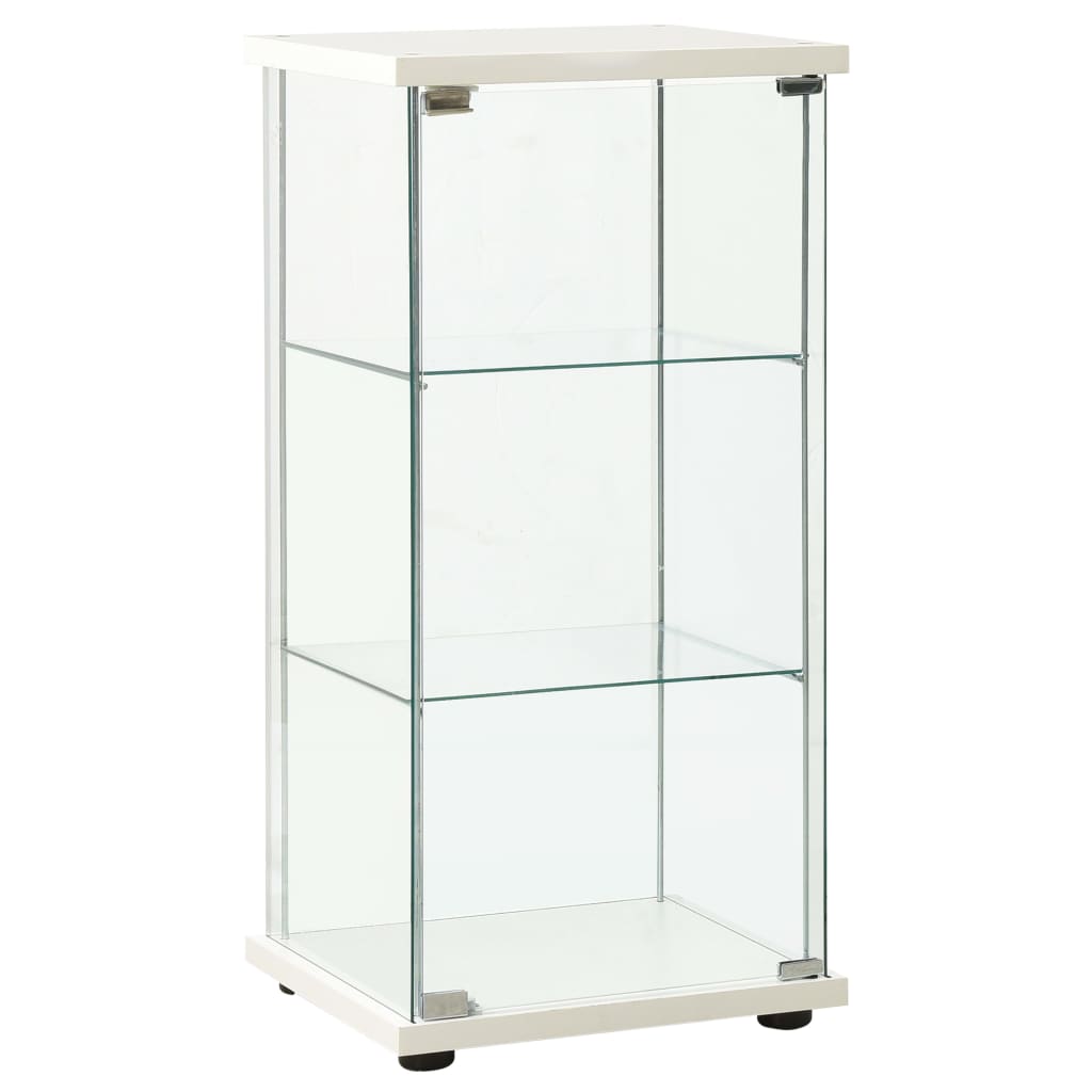 Storage cabinet tempered glass white