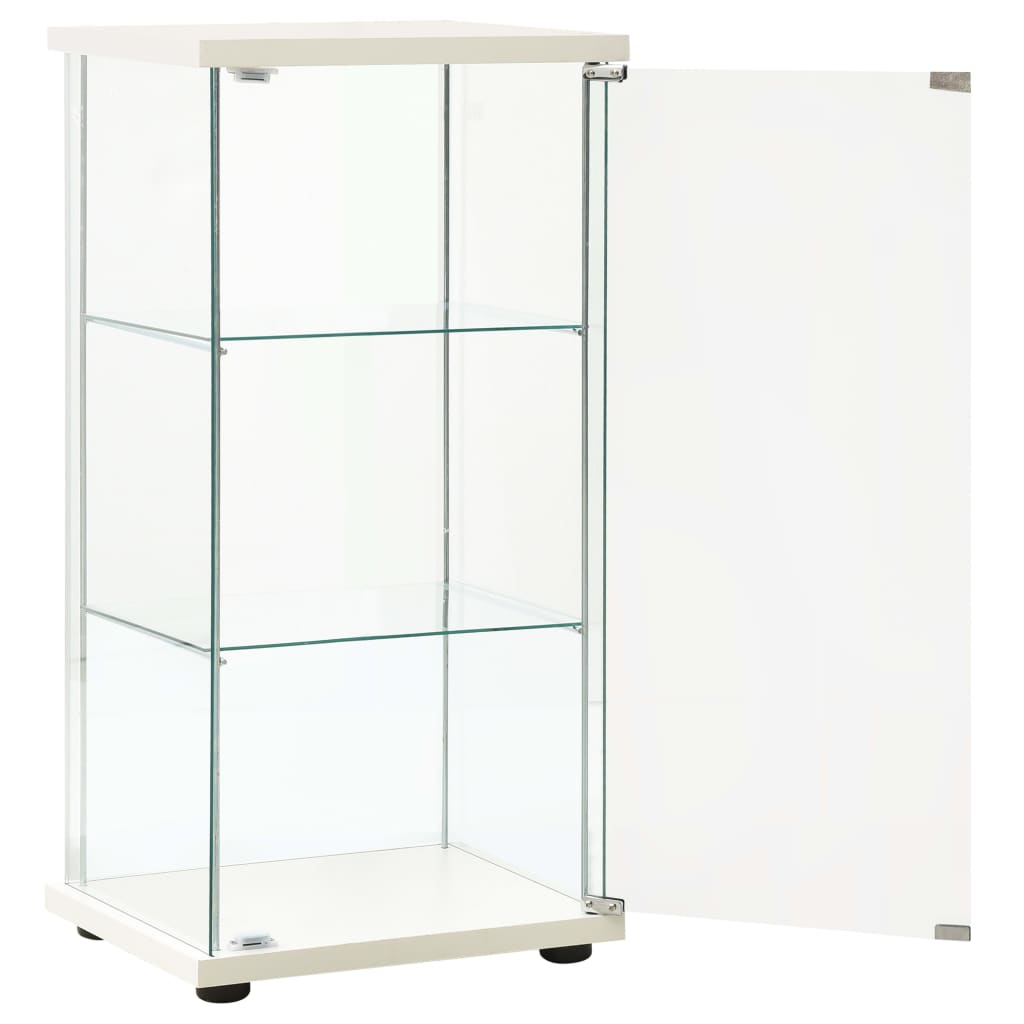 Storage cabinet tempered glass white