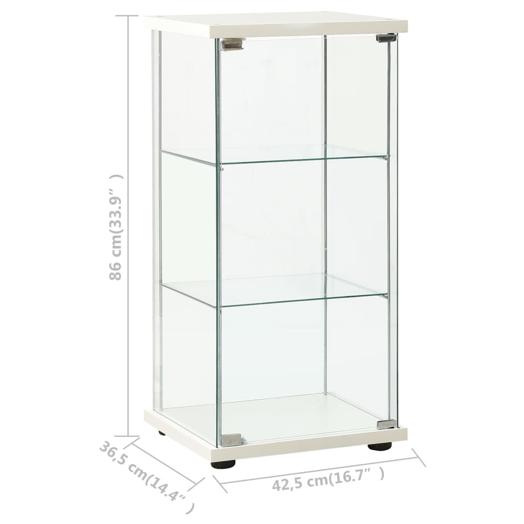 Storage cabinet tempered glass white