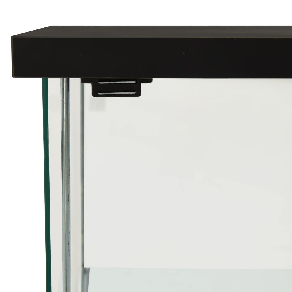 Storage cabinet tempered glass black