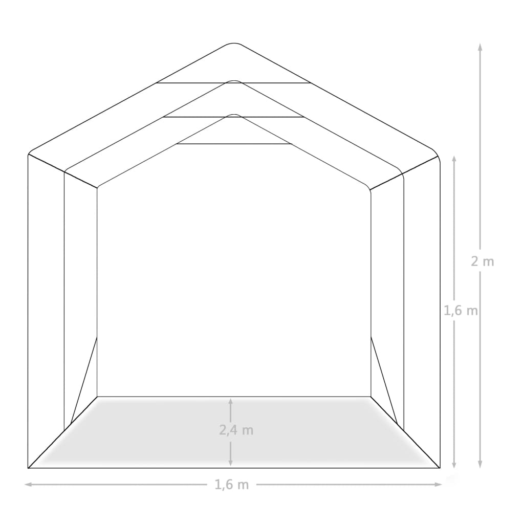 Autotalliteltta PVC 1,6x2,4 m vihreä