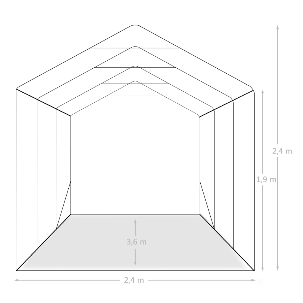 Autotalliteltta PVC 2,4x3,6 m vihreä