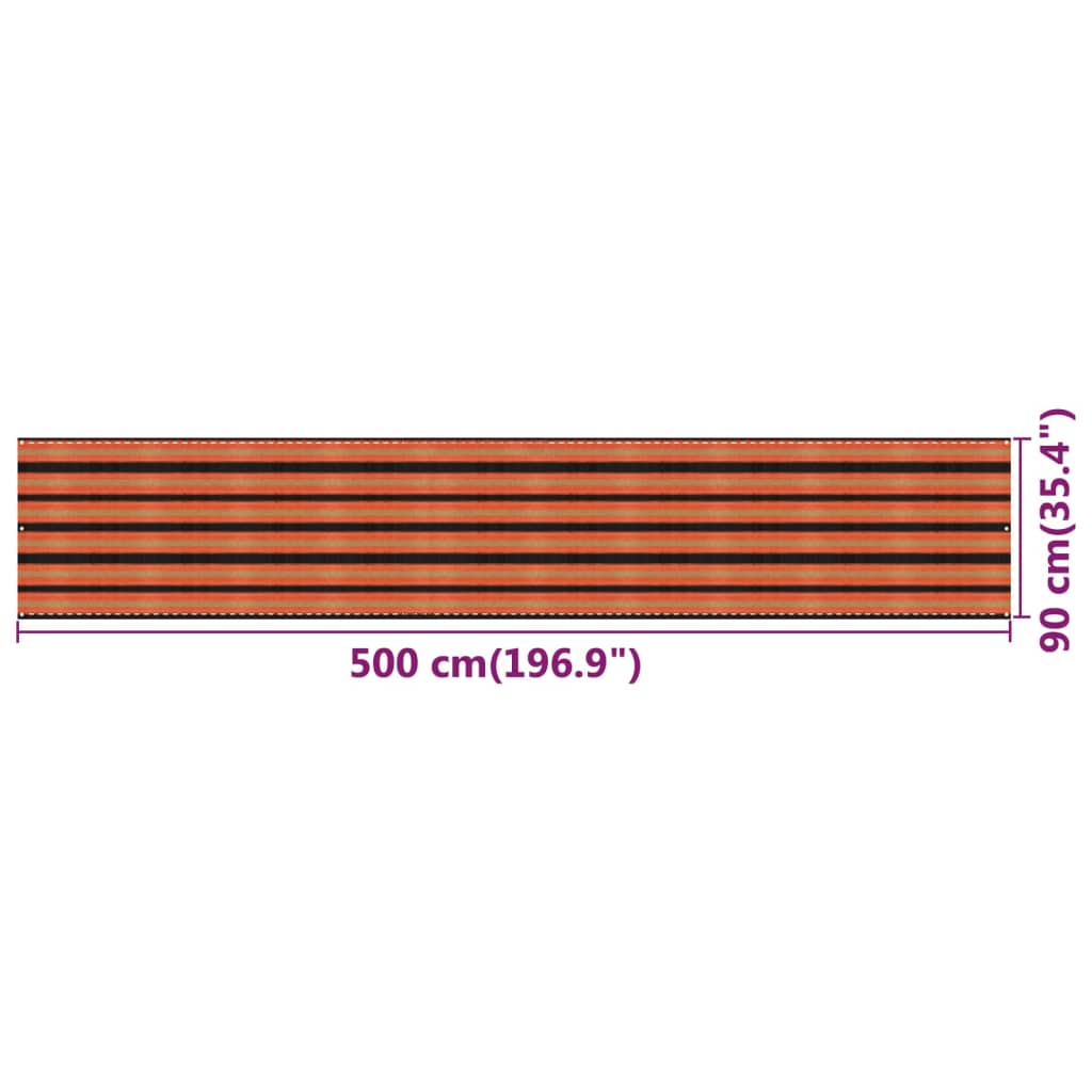 Parvekkeen suoja monivärinen 90x500 cm HDPE