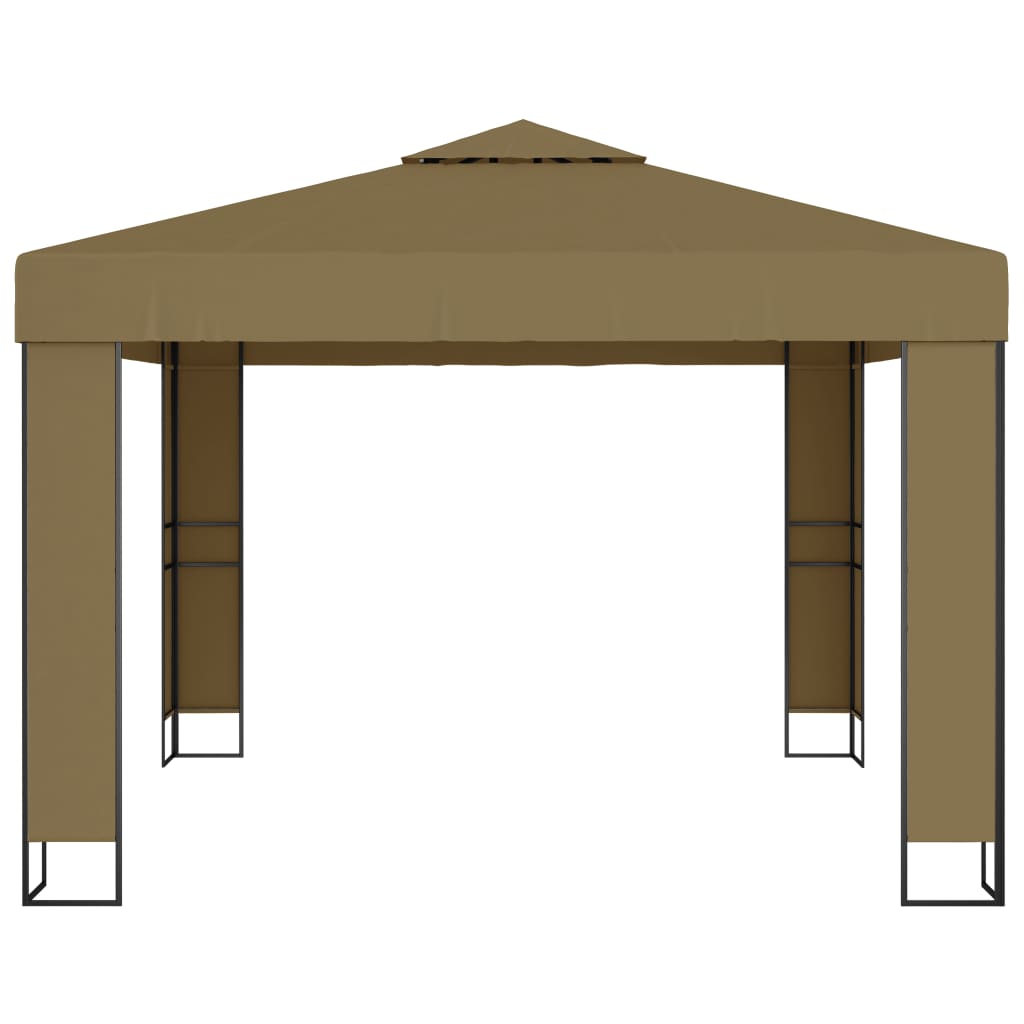 Huvimaja kaksoiskatolla 3x3x2,7 m ruskeanharmaa 180 g/m²