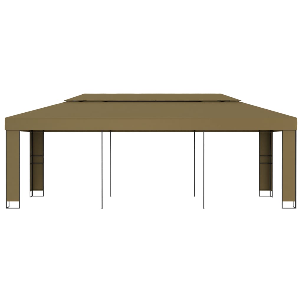 Huvimaja kaksoiskatolla 3x6 m ruskeanharmaa 180 g/m²