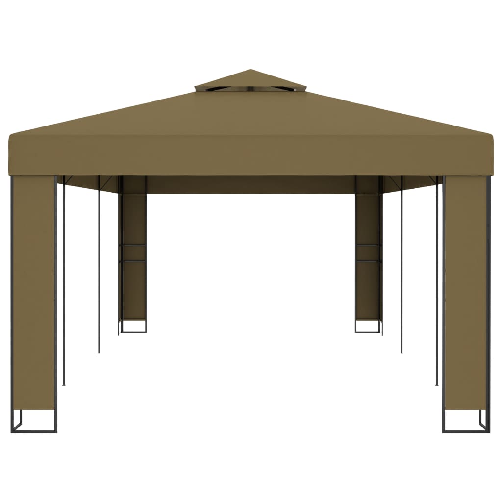 Huvimaja kaksoiskatolla 3x6 m ruskeanharmaa 180 g/m²