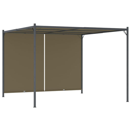 Pergola sisäänvedettävä katto 3x3 m ruskeanharmaa 180 g/m²