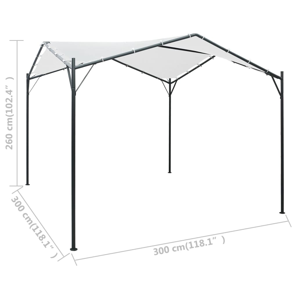 Huvimaja 3x3x2,6 m valkoinen 180 g/m²