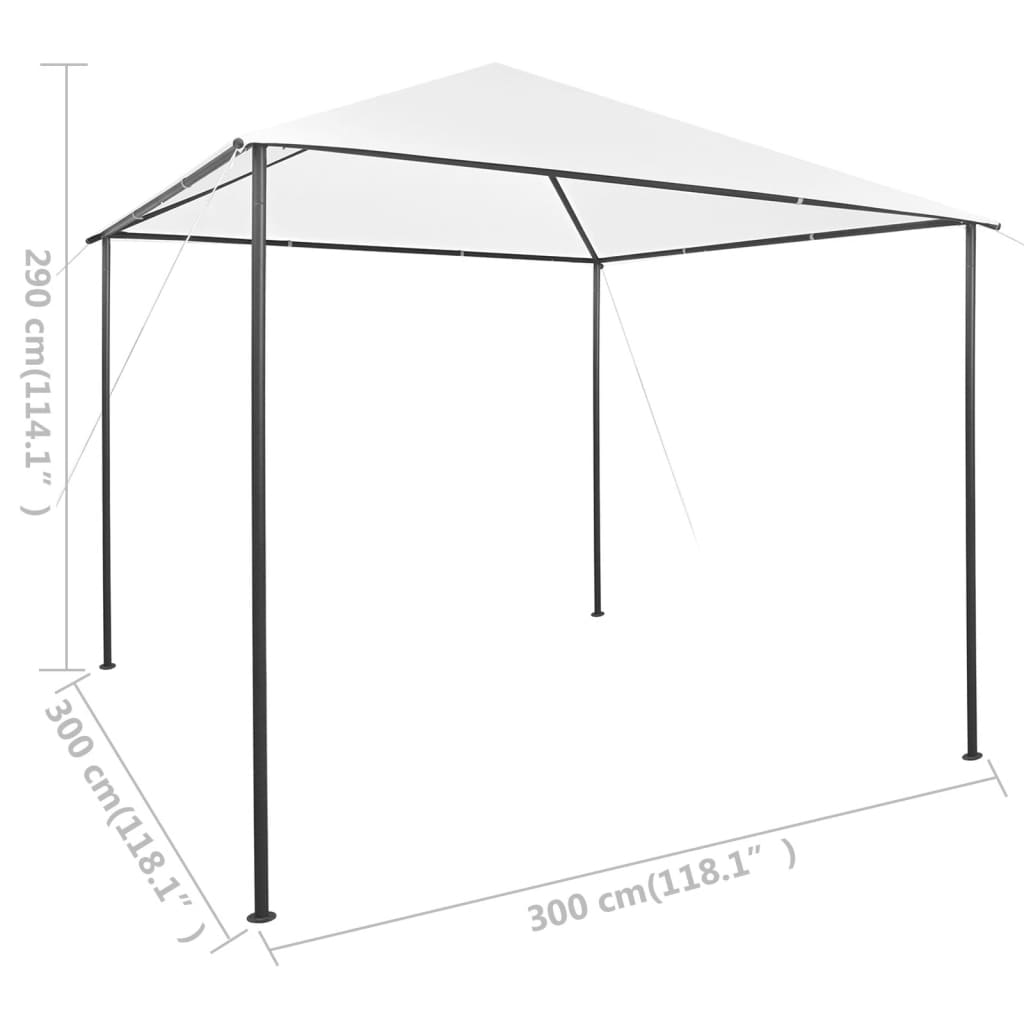 Huvimaja 3x3x2,9 m valkoinen 180 g/m²