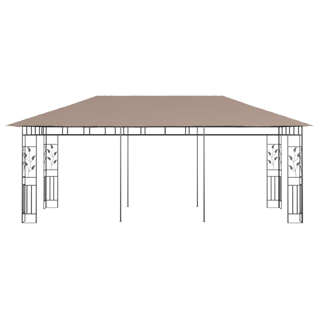 Huvimaja hyttysverkolla 6x3x2,73 m harmaanruskea 180 g/m²