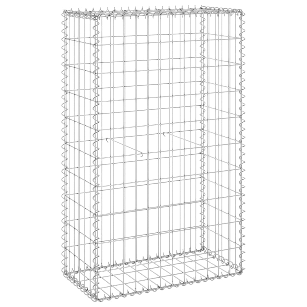 Gabion-kivikori kansilla galvanoitu teräs 60x30x100 cm