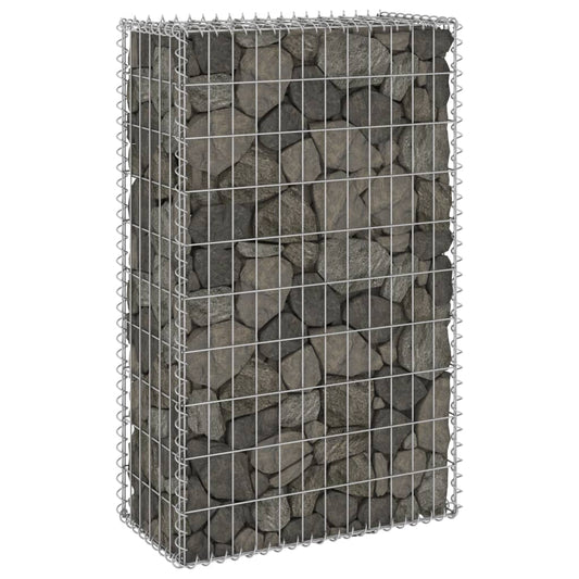 Gabion-kivikori kansilla galvanoitu teräs 60x30x100 cm