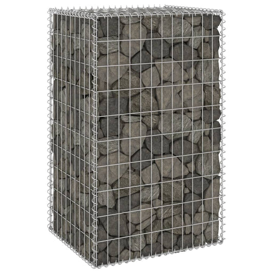 Gabion-kivikori kansilla galvanoitu teräs 60x50x100 cm