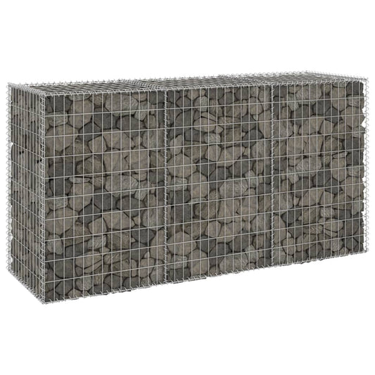 Gabion-kivikori kansilla galvanoitu teräs 200x60x100 cm