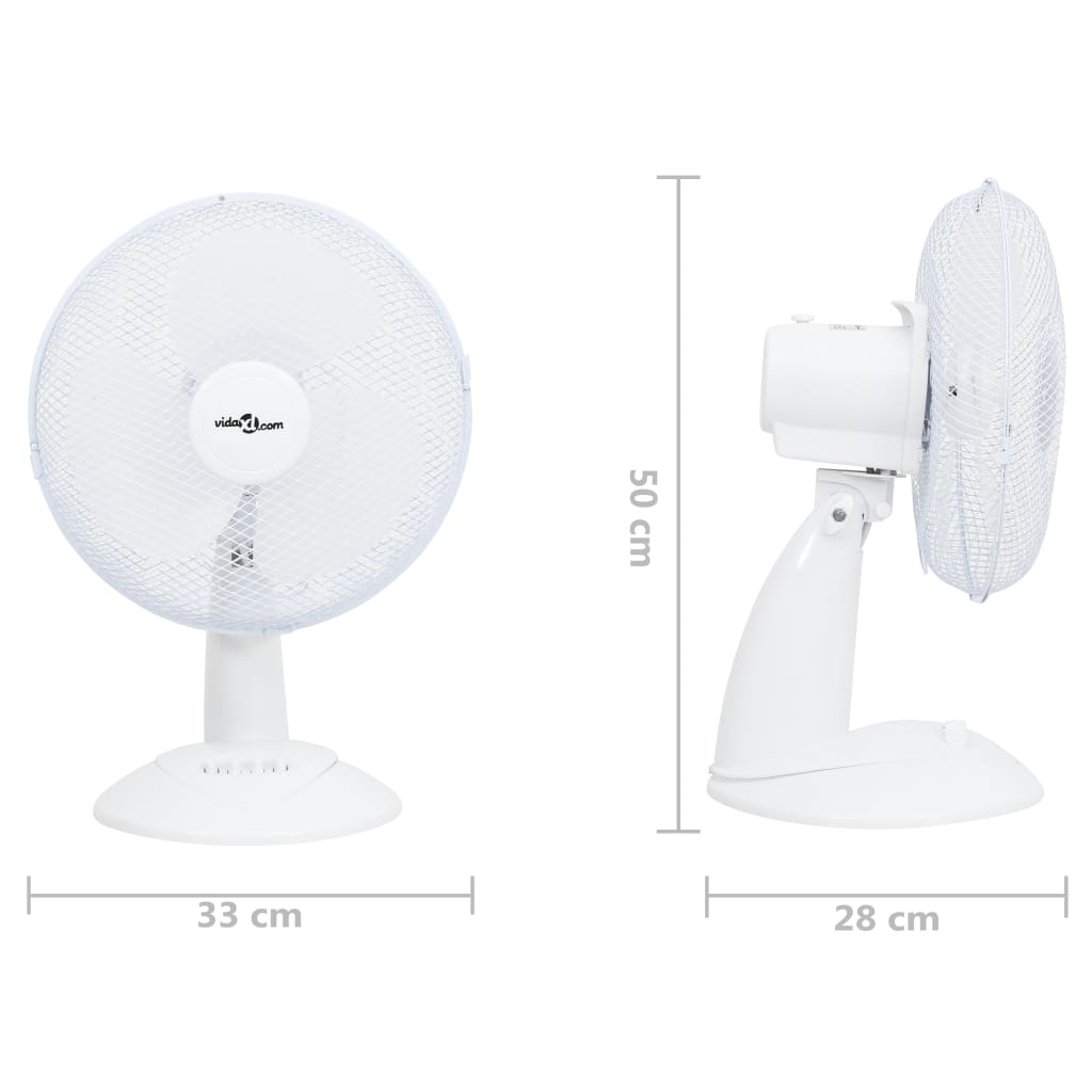 Pöytätuuletin 3 nopeutta 30 cm 40 W valkoinen