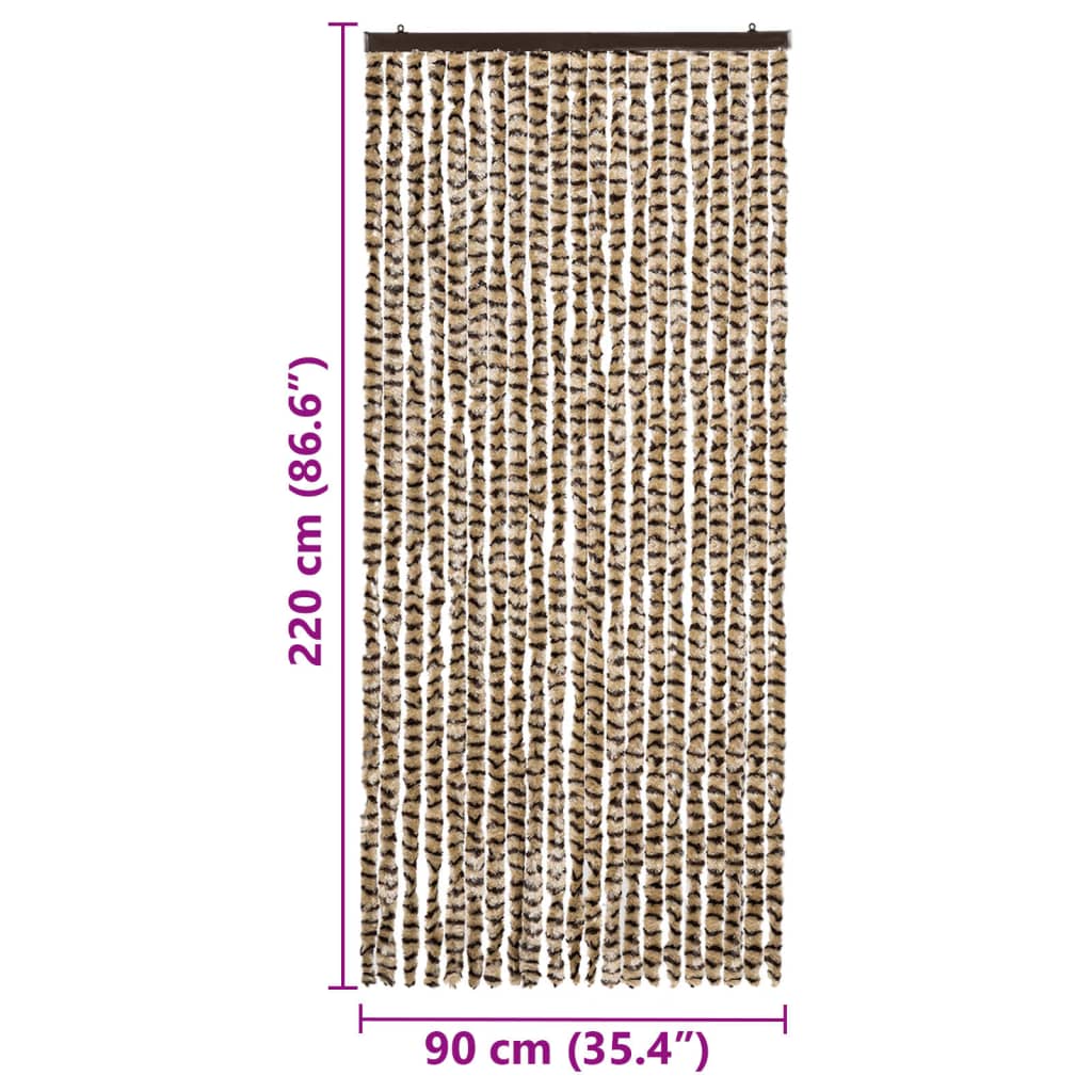 Hyönteisverho beige ja ruskea 90x220 cm Chenille