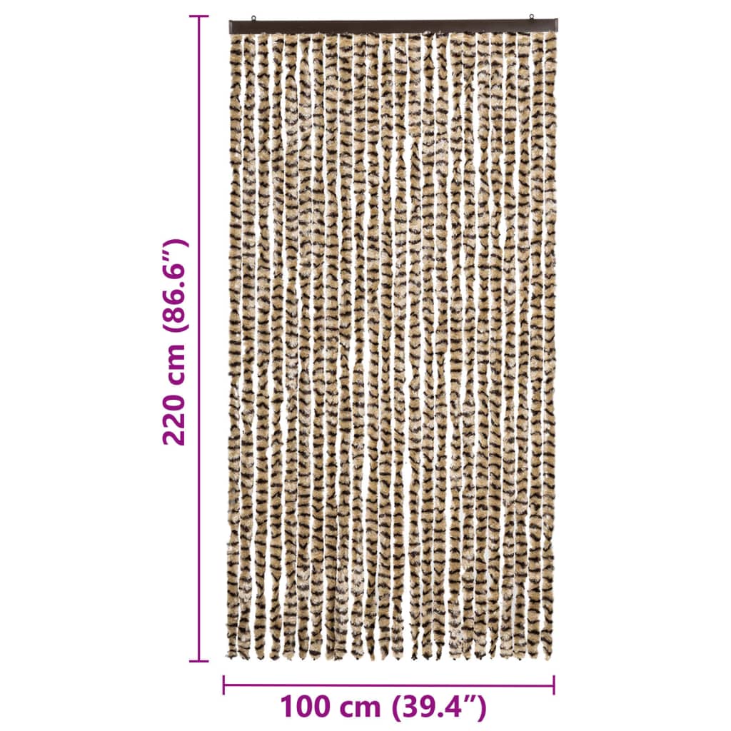 Hyönteisverho beige ja ruskea 100x220 cm Chenille