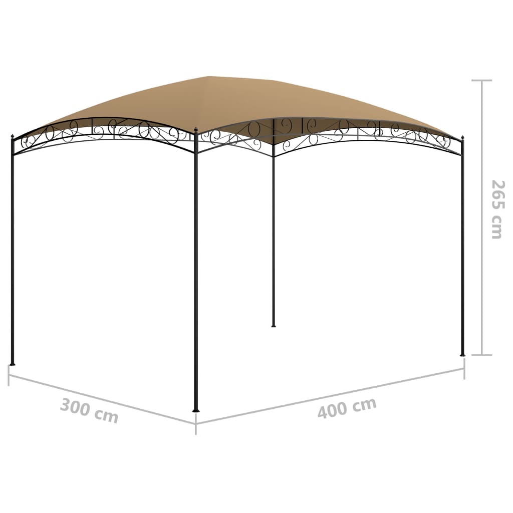 Huvimaja 3x4x2,65 m ruskeanharmaa 180 g/m²