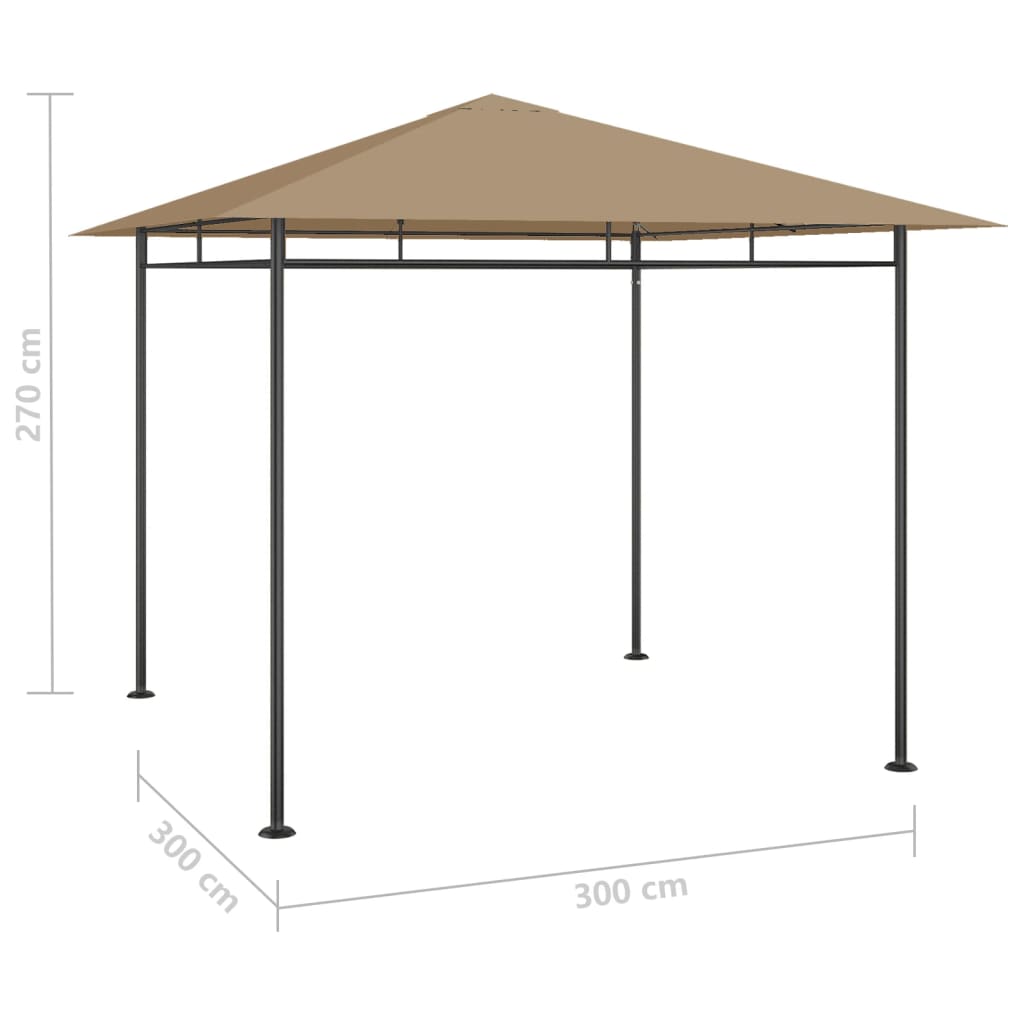 Huvimaja 3x3x2,7 m harmaanruskea 180 g/m²