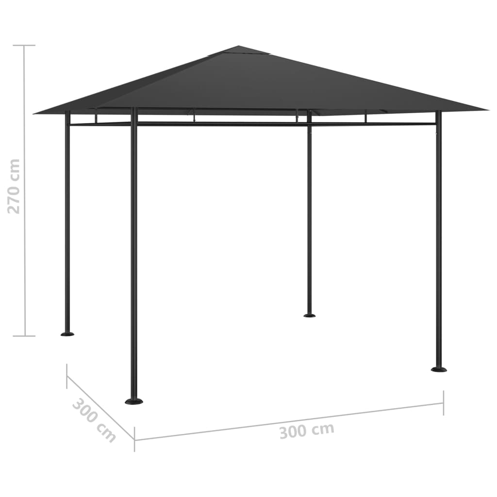 Huvimaja 3x3x2,7 m antrasiitti 180 g/m²